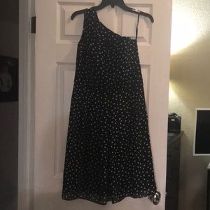 White house black market polka dot black dress